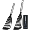 Flexible Egg Flippers for Nonstick Cookware – Thin Slotted Angled Nylon Spatula Set (2-Piece)