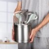 KSENDALO Kitchen Utensil Holder – Jumbo Utensil Holder for Countertop, Silver