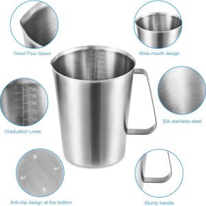 KSENDALO Measuring Cup Stainless Steel,8Cups, 6Cups, 4Cups, 2Cups