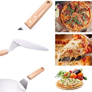 KSENDALO 10″ Pizza Peel with Wooden Handle