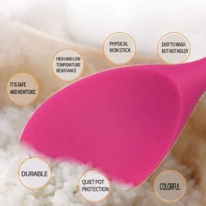 KSENDALO 4 Pack Silicone Rice Spoon,  Eco-friendly/Heat-resistant, Works for Rice/Mashed Potato or more, Size: 8.86 x 2.68 inch, Colorful