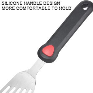 KSENDALO 13.15″ Fish Spatula Stainless Steel with Silicone Handle