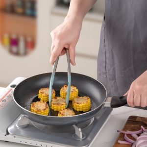 KSENDALO Silicone Cooking Utensils Set, Aqua 12-Piece Kitchen Tools with Holder – Wooden Handle Spatula, Spoon, Turner, Whisk & Tongs, Non-Scratch Heat Resistant for Cooking, Baking & Frying (Worldwide Free Shipping)