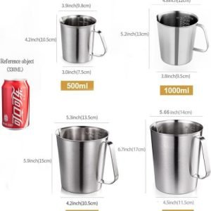 KSENDALO Measuring Cup Stainless Steel,8Cups, 6Cups, 4Cups, 2Cups