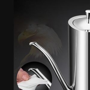 KSENDALO Premium Stainless Steel Olive Oil Dispenser (24oz/700mL) – Leakproof One-Piece Body Oil Bottle with Long Narrow Spout & Vertical Handle, Drip-Free Cruet for Kitchen Cooking & Salad Dressing (Free Shipping Worldwide)