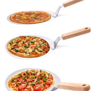 KSENDALO 10″ Pizza Peel with Wooden Handle
