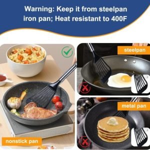 KSENDALO Fish Spatula for Nonstick Cookware,Flexible, Lightweight but Sturdy Fish Spatula