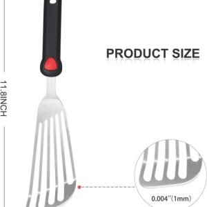 KSENDALO 13.15″ Fish Spatula Stainless Steel with Silicone Handle