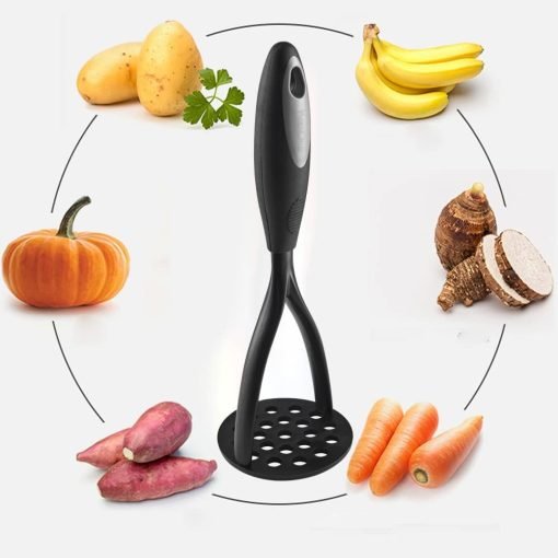 KSENDALO Multifunctional Kitchen Cooking Tool – Potato Masher, Black