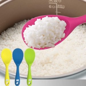 KSENDALO 4 Pack Silicone Rice Spoon, Eco-friendly/Heat-resistant, Works for Rice/Mashed Potato or more, Size: 8.86 x 2.68 inch, Colorful