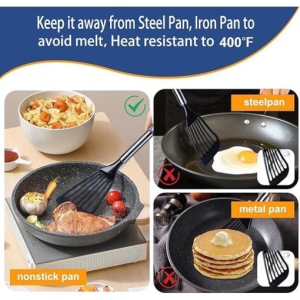 Flexible Egg Flippers for Nonstick Cookware – Thin Slotted Angled Nylon Spatula Set (2-Piece)