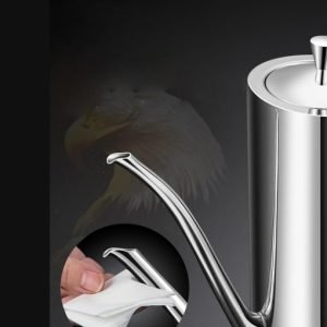 KSENDALO Premium Stainless Steel Olive Oil Dispenser (24oz/700mL) – Leakproof One-Piece Body Oil Bottle with Long Narrow Spout & Vertical Handle, Drip-Free Cruet for Kitchen Cooking & Salad Dressing (Free Shipping Worldwide)